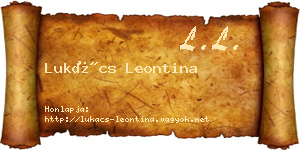 Lukács Leontina névjegykártya